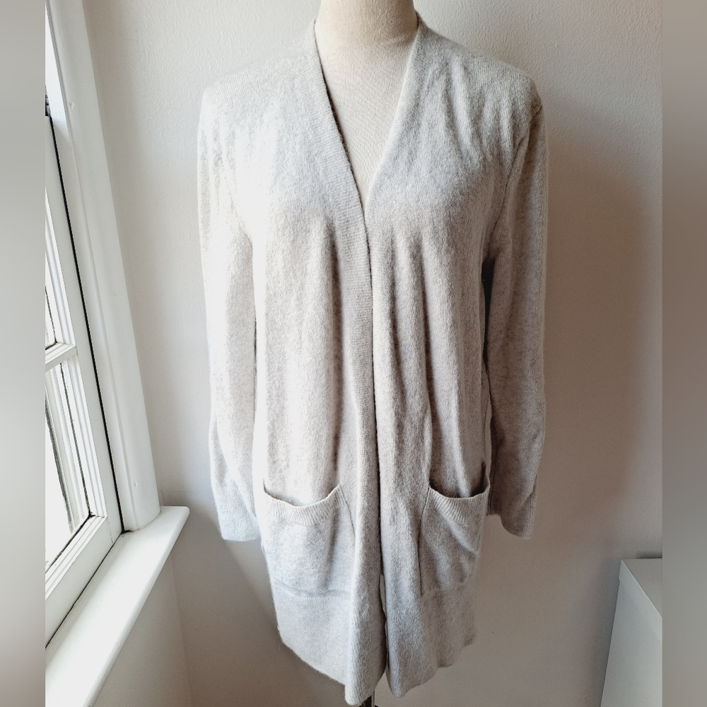 Madewell Wool Blend Long Cardigan Open Front Gray - S